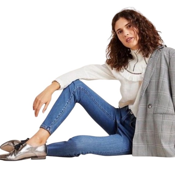 ANTHROPOLOGIE Pilcro Letterpress Chic Denim Blue Stretch Women's Jeans 25 - Picture 1 of 13